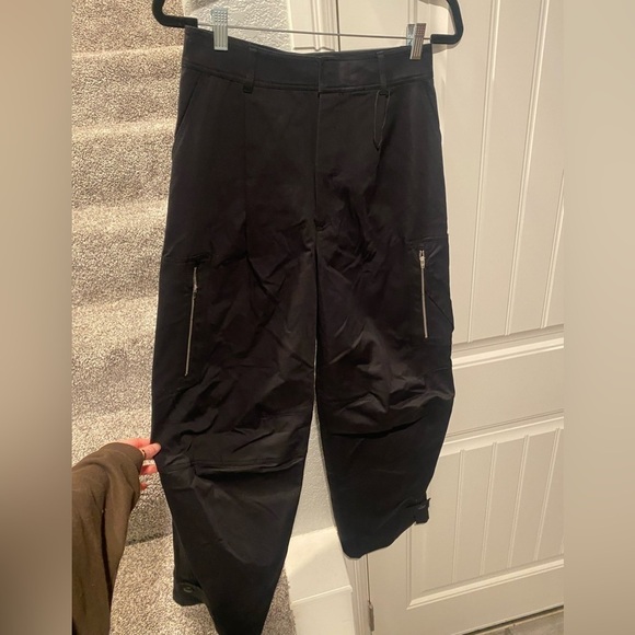 Zara black Cargo utility Pants with zippers oversized - Picture 6 of 7